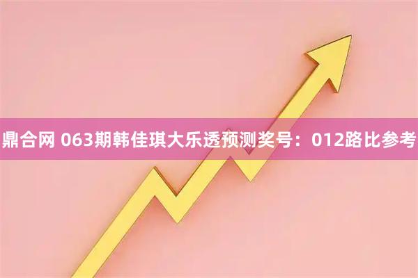 鼎合网 063期韩佳琪大乐透预测奖号:012路比参考