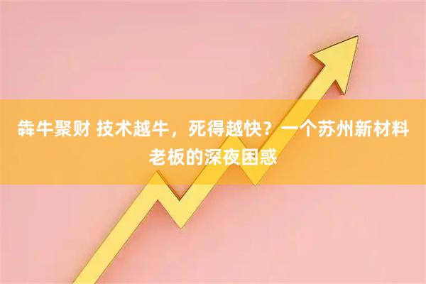 犇牛聚财 技术越牛，死得越快？一个苏州新材料老板的深夜困惑