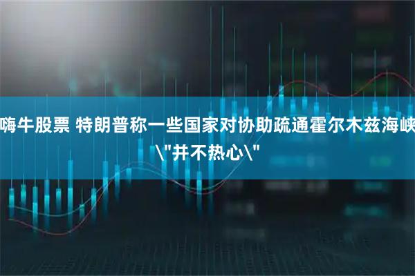 嗨牛股票 特朗普称一些国家对协助疏通霍尔木兹海峡