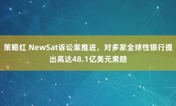 策略红 NewSat诉讼案推进,对多家全球性银行提出高达48.1亿美元索赔